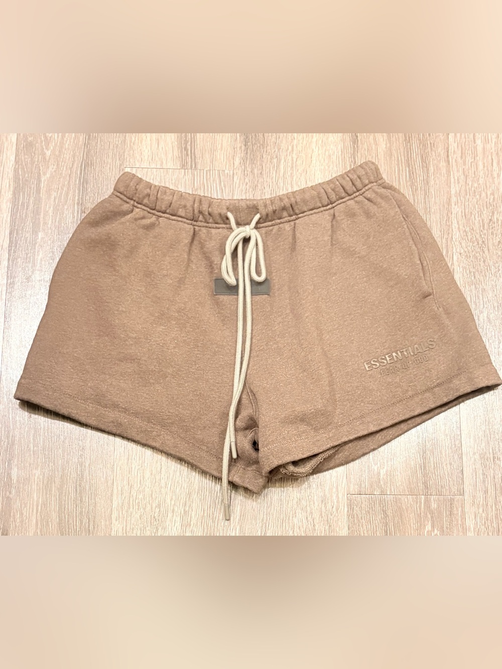 ESSENTIALS  Brown  Signature Running Fleece Shorts Size Small